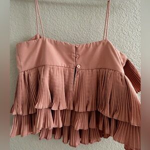 Zara Pink Pleated Layered Blouse